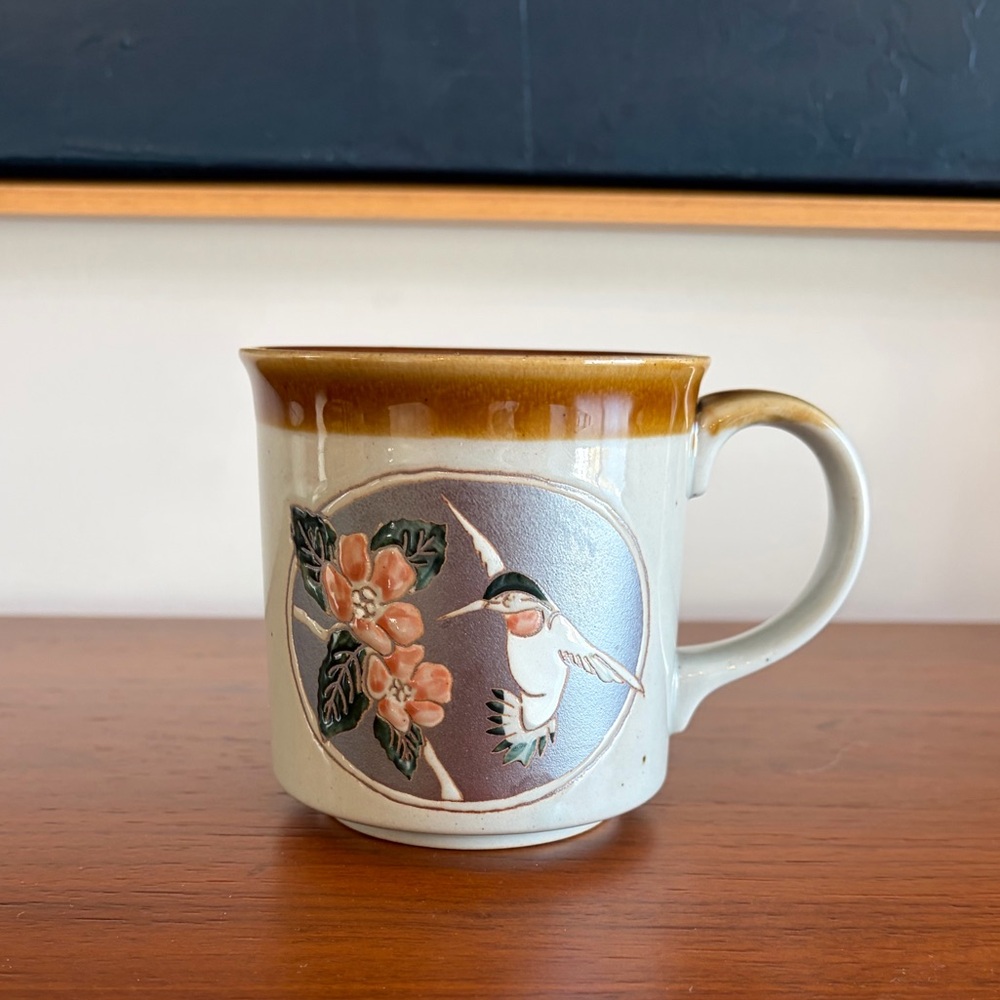 Vintage Otagiri Hummingbird and Hibiscus mug